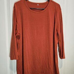 Pumpkin Womens Top 3/4 Sleeve  XXL